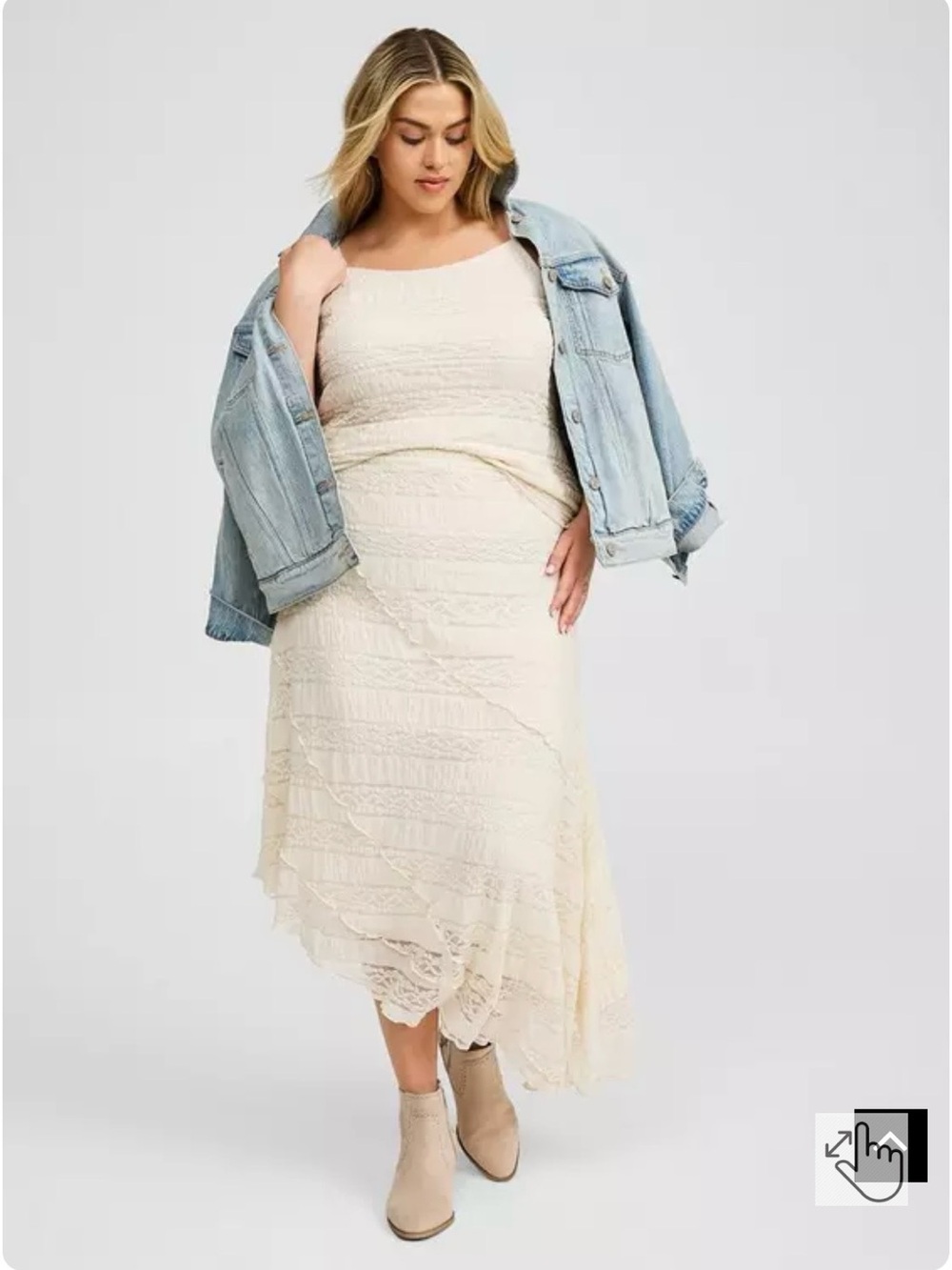 Torrid Cream Lace Skirt & Tank Set
